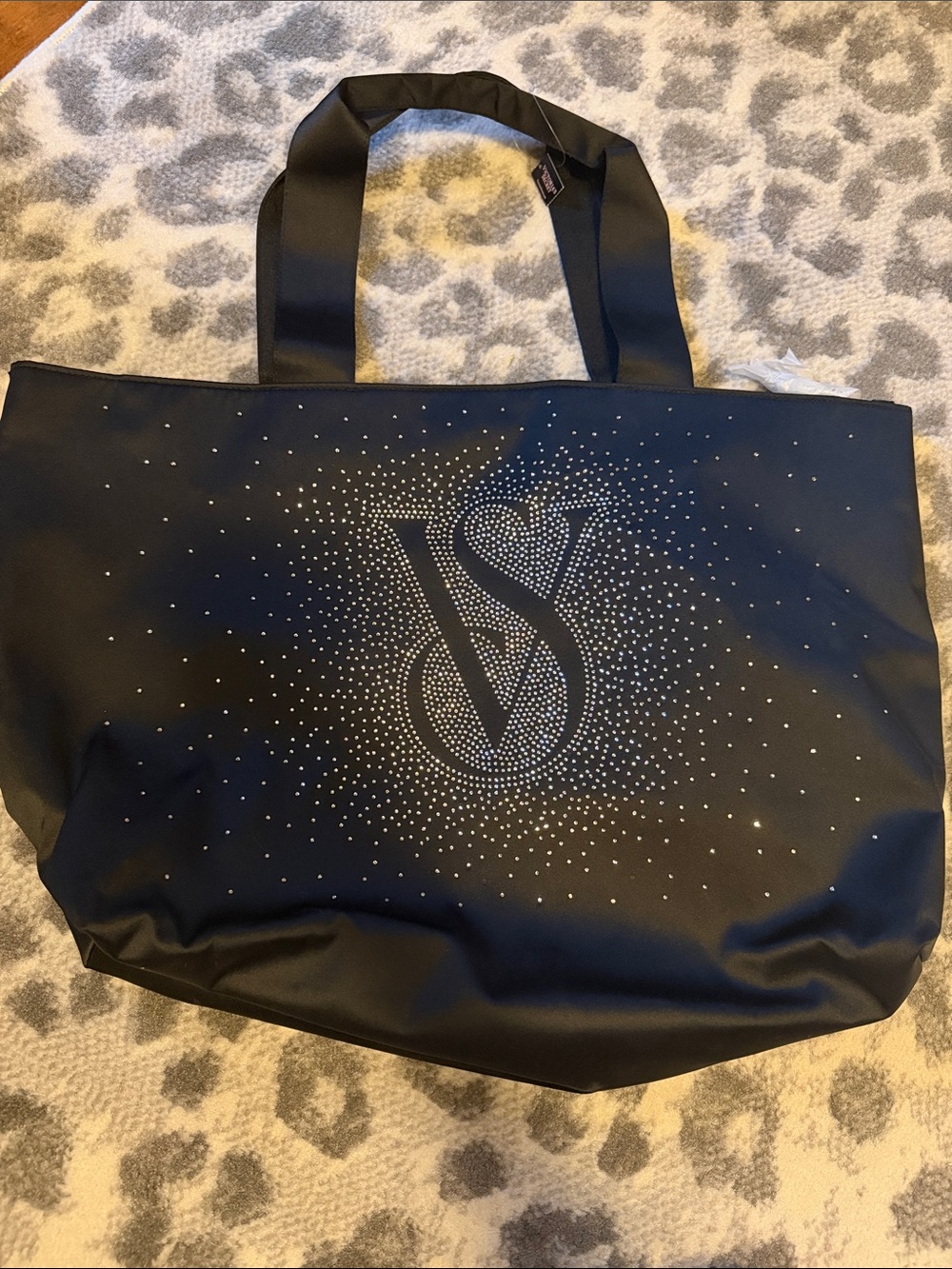 Victoria's Secret Black Tote with Rhinestone VS Logo new with tags!